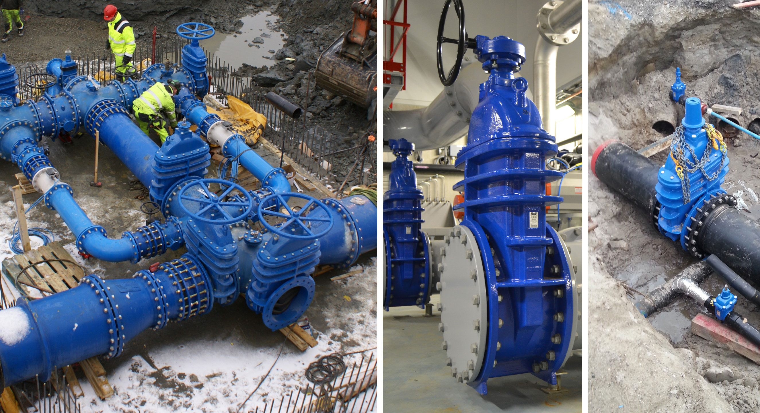 Gate valves installed in different places