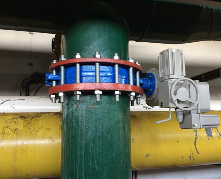 Reconstruction of Water Factory, Installed butterfly valves S820